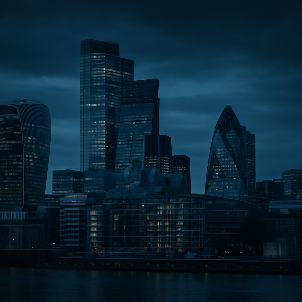 London financial district skyline representing AIRSLAND's UK base